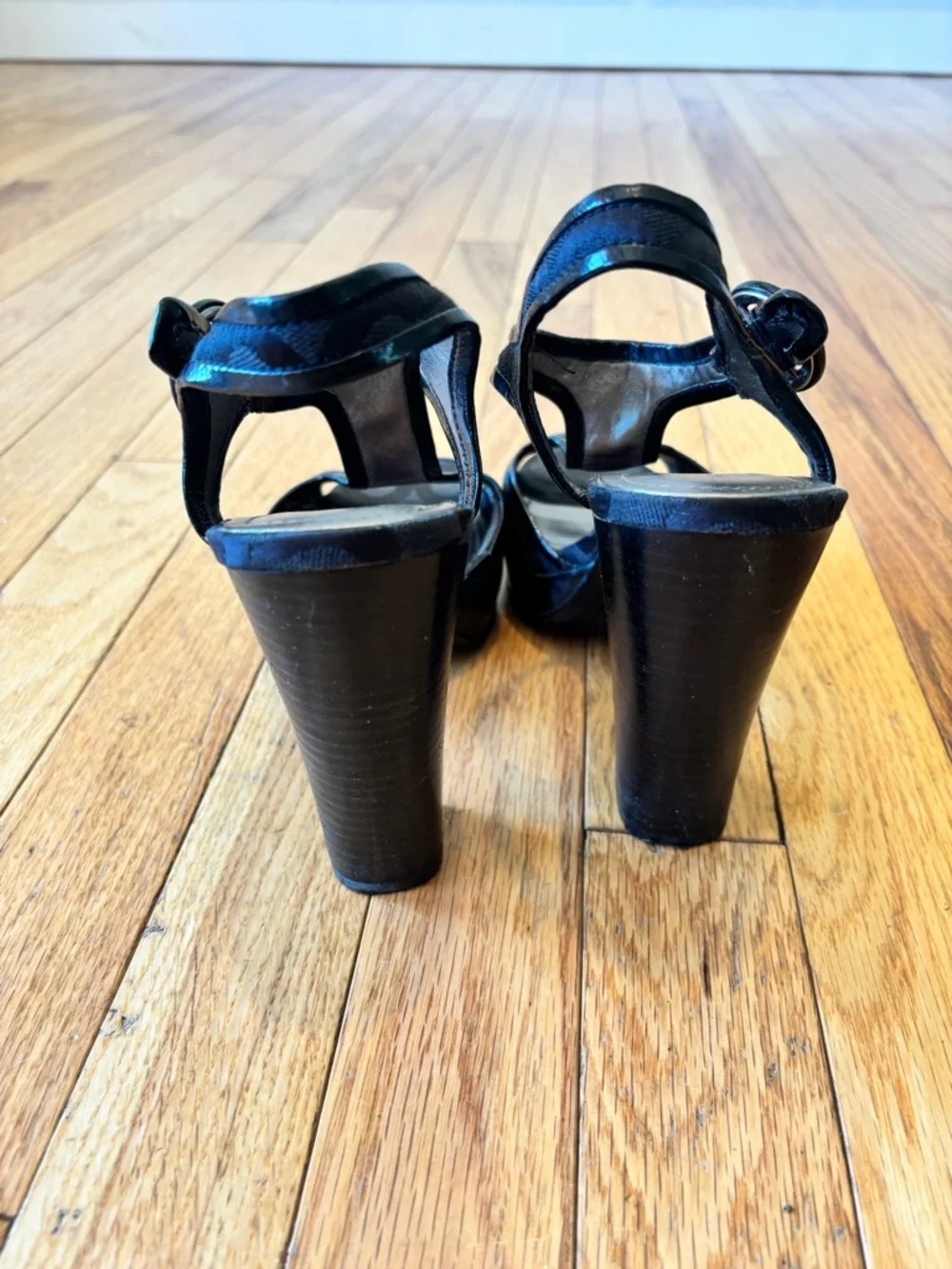 Vintage COACH T-Strap High Heel Sandals - Women - Picture 3 of 7